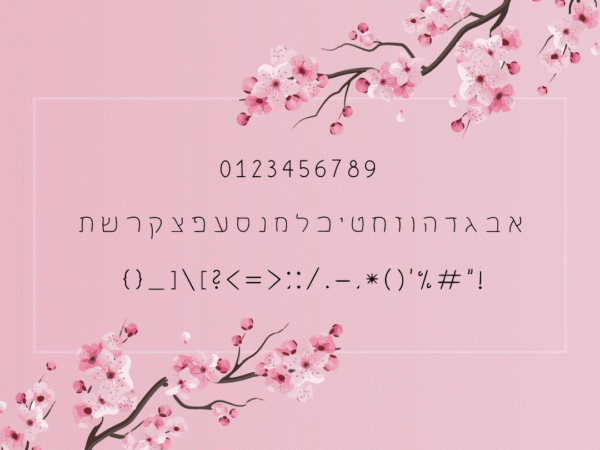 Cherry Blossom Hebrew Handwritten Font – Script