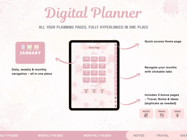 Undated Digital Planner | Own My Days - Candy Edition