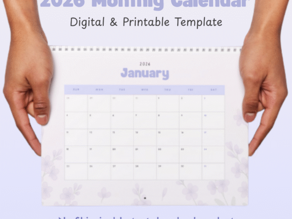 2026 Calendar monthly planner - Lilac garden